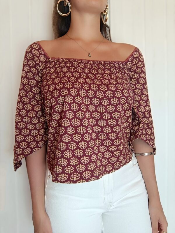 Boho mintás blúz