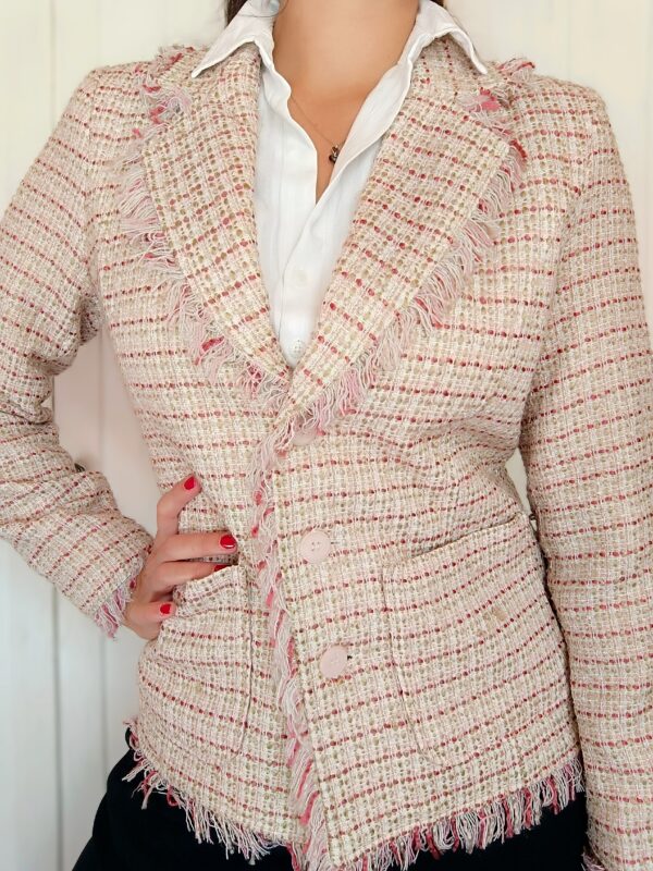 Rózsaszín tweed blézer